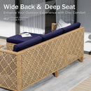 4-Seater Budget-Friendly Bohemian Wicker and Wood Garden Sofa Set
