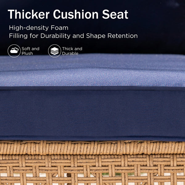 4-Seater Budget-Friendly Bohemian Wicker and Wood Garden Sofa Set