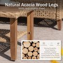 4-Seater Budget-Friendly Bohemian Wicker and Wood Garden Sofa Set