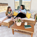 4-Seater Budget-Friendly Bohemian Wicker and Wood Garden Sofa Set