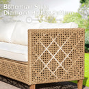 4-Seater Budget-Friendly Bohemian Wicker and Wood Garden Sofa Set