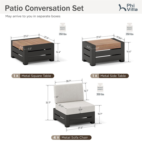 3-Seater Garden Sofa Set with Deep Cushions