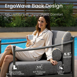 Oversized Aluminum Outdoor Couch with Loveseat and Coffee Table