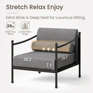 Oversized Aluminum Outdoor Couch with Loveseat and Coffee Table