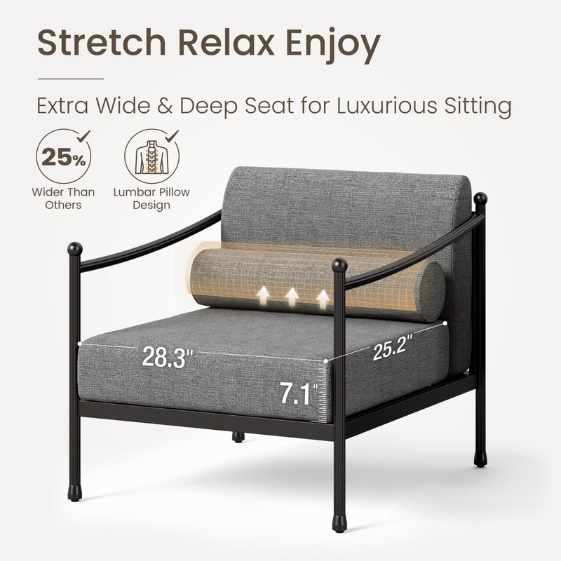 PHI VILLA 5-Seater Oversized Premium Metal Outdoor Sofa Set in Gray