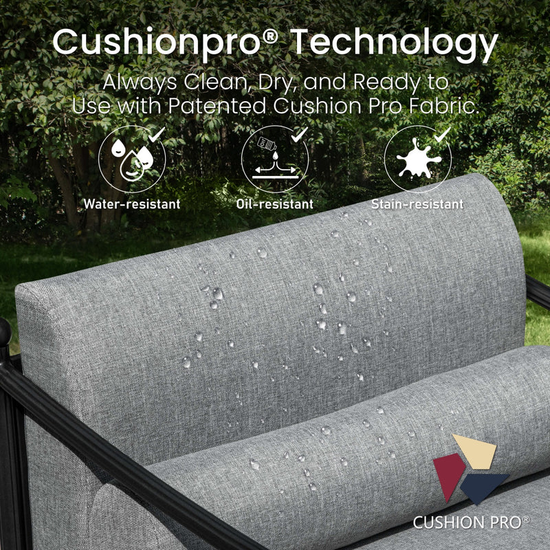 PHI VILLA 5-Seater Oversized Premium Metal Outdoor Sofa Set in Gray