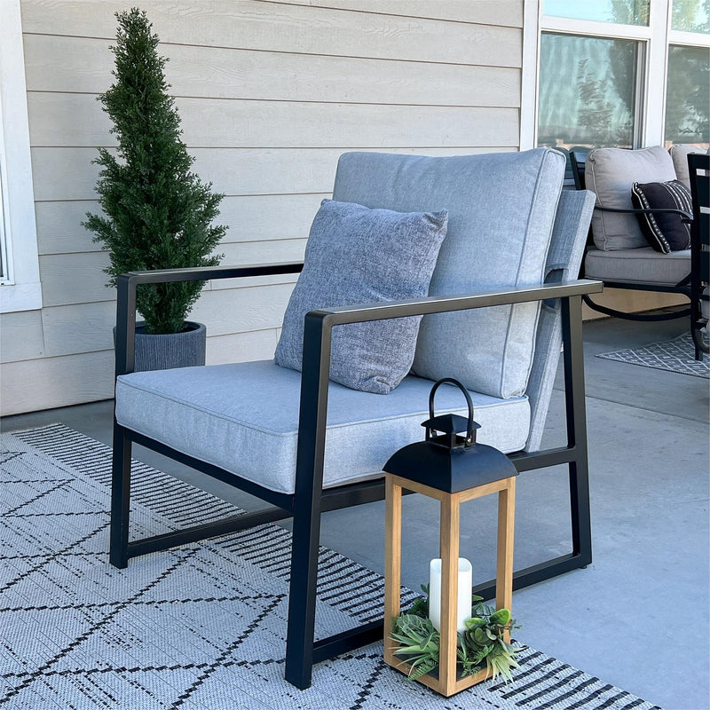 PHI VILLA 5-Seater Modern Textilene and Metal Outdoor Sofa Set