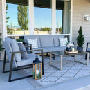 5-Seater Modern Sling and Metal Outdoor Sofa Set