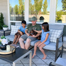 5-Seater Modern Sling and Metal Outdoor Sofa Set