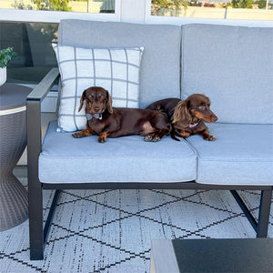 5-Seater Modern Sling and Metal Outdoor Sofa Set