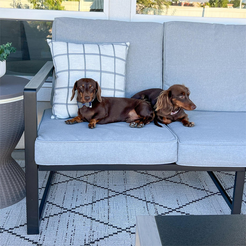 PHI VILLA 5-Seater Modern Textilene and Metal Outdoor Sofa Set