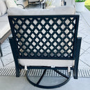 Phi Villa 7-Seater Outdoor Steel & Rattan Dark Color Sofa Set With Coffee Table