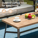 5-Seater Patio Metal Sofa Set with Mirage Rattan Backrest