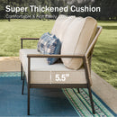 5-Seater Patio Metal Sofa Set with Mirage Rattan Backrest