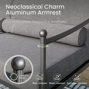 Oversized Aluminum Outdoor Couch with Loveseat and Coffee Table