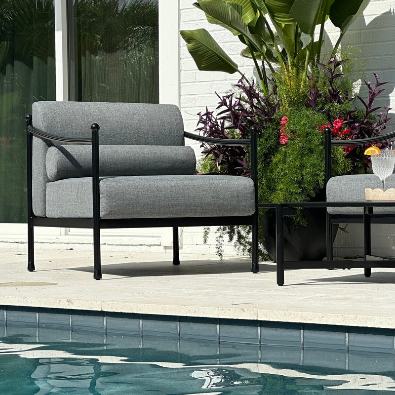 PHI VILLA 5-Seater Oversized Premium Metal Outdoor Sofa Set in Gray