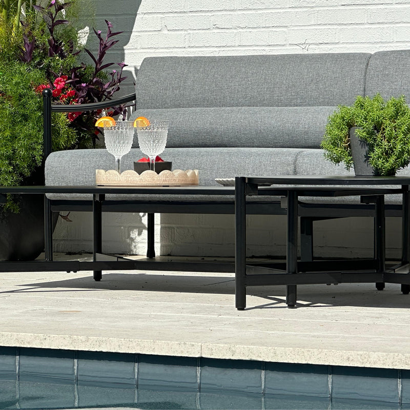 PHI VILLA 5-Seater Oversized Premium Metal Outdoor Sofa Set in Gray