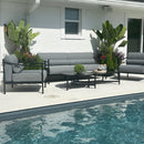 Oversized Aluminum Outdoor Couch with Loveseat and Coffee Table