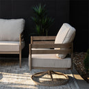 5-Seater Patio Curved Wood-Like Metal Sofa Set