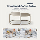 5-Seater Patio Curved Wood-Like Metal Sofa Set