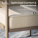 5-Seater Patio Curved Wood-Like Metal Sofa Set