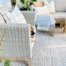 Phi Villa 5-Seater Patio Rattan & Acacia Wood Sofa Conversation Set