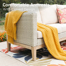 5-Seater Rattan and Wood Bucolic Garden Sofa Set