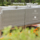 5-Seater Rattan and Wood Bucolic Garden Sofa Set