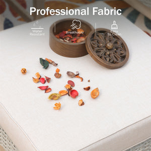 5-Seater Rattan and Wood Bucolic Garden Sofa Set