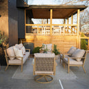 7-Seater Patio Wood-Like Metal Rope Sofa Set