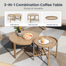 7-Seater Patio Wood-Like Metal Rope Sofa Set