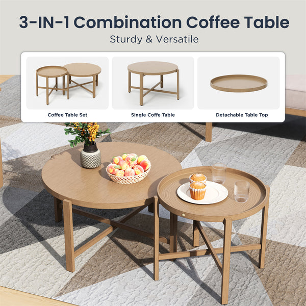 7-Seater Patio Wood-Like Metal Rope Sofa Set