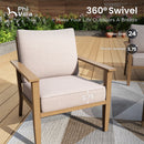 7-Seater Patio Wood-Like Metal Rope Sofa Set