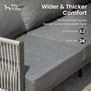 5-Seater Modern Gray Woven Rope Outdoor Sofa Set with 2 Coffee Tables