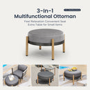 5-Seater Modern Gray Woven Rope Outdoor Sofa Set with 2 Coffee Tables