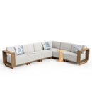 6-Seater Modern L-Shaped Patio Sectional Rattan Sofa Set