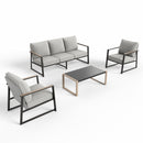 5-Seater Modern Sling and Metal Outdoor Sofa Set