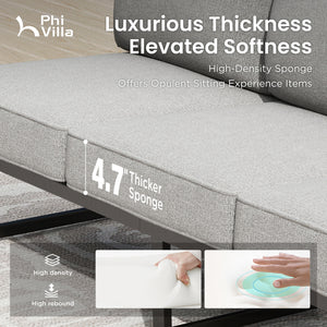 5-Seater Modern Sling and Metal Outdoor Sofa Set
