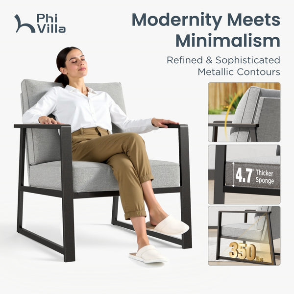 5-Seater Modern Sling and Metal Outdoor Sofa Set