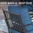 7-Seater Patio Metal Diamond Sofa Set with  Fire Pit Table