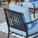 7-Seater Patio Metal Diamond Sofa with Ottomans