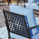 7-Seater Patio Metal Diamond Sofa with Ottomans