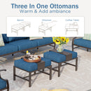 9-Seater Patio Metal Diamond Sofa Set with Ottomans