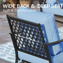 7-Seater Patio Metal Diamond Sofa Set with  Fire Pit Table