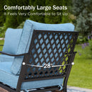 Phi Villa 7-Seater Outdoor Steel & Rattan Dark Color Sofa Set With Coffee Table