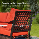 Phi Villa 7-Seater Outdoor Steel & Rattan Dark Color Sofa Set With Coffee Table