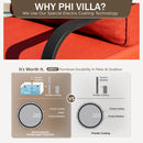 Phi Villa 7-Seater Outdoor Steel & Rattan Dark Color Sofa Set With Coffee Table