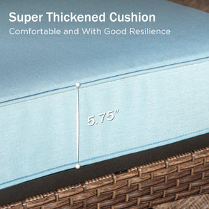 Phi Villa 7-Seater Outdoor Steel & Rattan Dark Color Sofa Set With Coffee Table