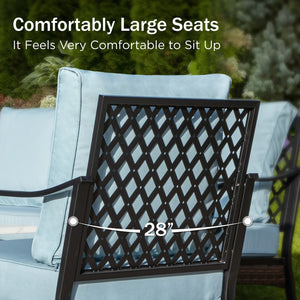 Phi Villa 7-Seater Outdoor Steel & Rattan Dark Color Sofa Set With Coffee Table