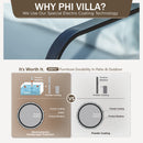 Phi Villa 7-Seater Outdoor Steel & Rattan Dark Color Sofa Set With Coffee Table